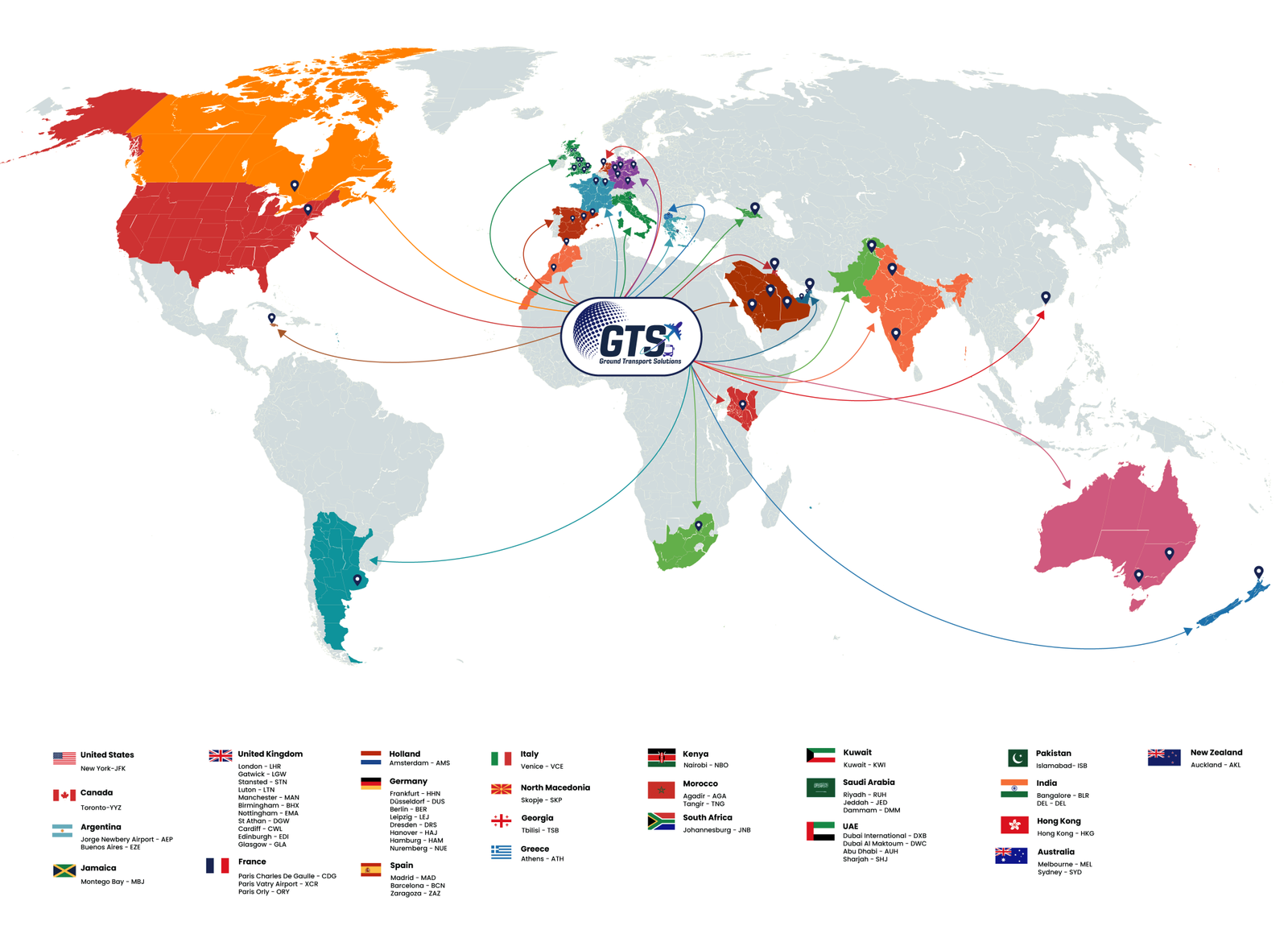 GTS Global Coverage Map